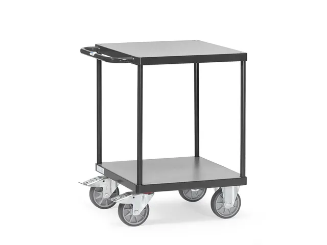 Zware Tafelwagens 2496 Ral7016 500kg 2 Etages 600x600mm Houten Plaat