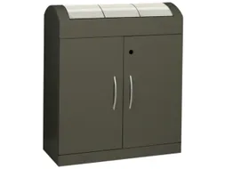 Afvalverzamelstation 3x45 Liter Romp Soft-Mokka Inworpkleppen Rvs