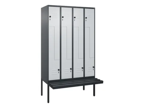 Z-garderobekast,HxBxD 2120x1200x815mm,8vak,vak B 300mm,draaigrendel