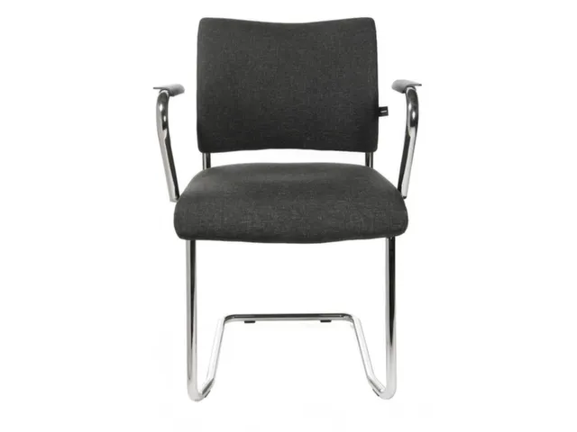 Bezoekersstoel Armleuningen Antraciet Stof 450x480x450mm Sledeframe