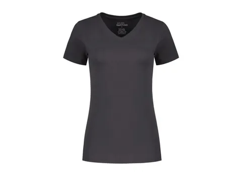 Santino Jazz dames T-shirt met V-hals, houtskool, maat M, per stuk