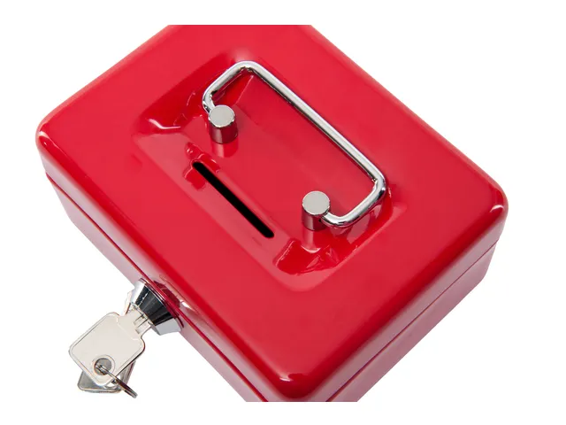 Geldkist MAUL met muntgleuf en slot 125x95x60mm rood