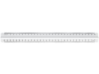 Liniaal M+R 300mm met handgreep melkwit 3 schalen
