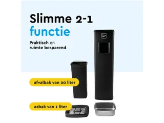Afvalbak met asbak BRASQ 20 liter AT400 zwart - 5