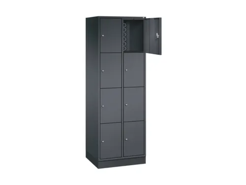 lockerkast,HxBxD 1950x620x500mm,2x4vakken,cil.-slot,sokkel