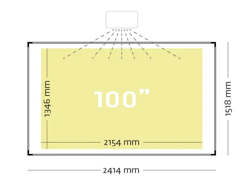 Projectiebord Extraflat 150x240cm 16:10 mat wit finger touch