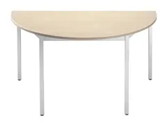 Tafel Halfrond 140x70 Cm Frame Aluminium Blad Esdoorn