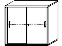 schuifdeurkast HxBxD 720x800x430mm romp onyxgrijs decor front wit