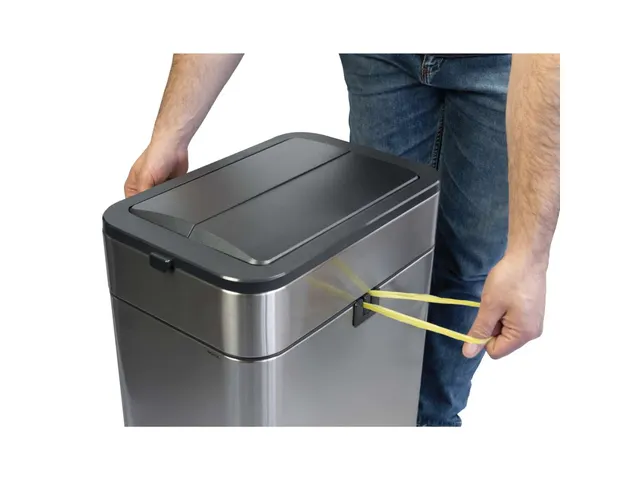 9504094 Afvalbak +voetpedaal MAULwing 40L edelstaal 45.6x27.7x66.7cm