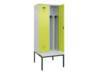 locker met bank,voor scheiding van kleding,HxBxD 2120x800x815mm,2vak - 1