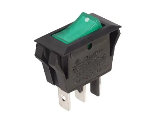 Vermogen Rockerschakelaar 10A-250V Spst On-Off - Met Groen Neonlampje