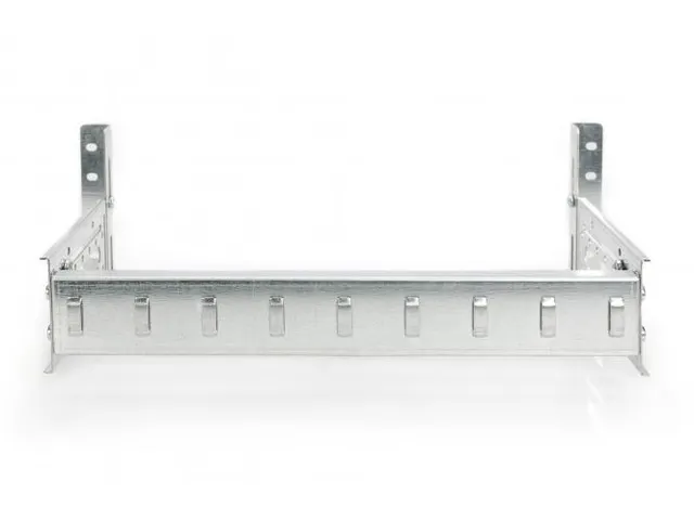 DIN-raildrager 4U 178x483x223mm verzinkt incl. hoge hoedrail verstelb.