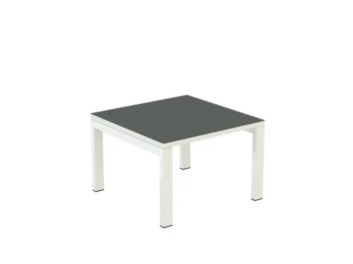 Bijzettafel 400X600X600Mm Antraciet 4Voeten Wit Vierkante Buis