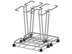 Afvalverzamelaar 4x70 Liter Afvalzakken Rvs Verrijdbaar Ral9003