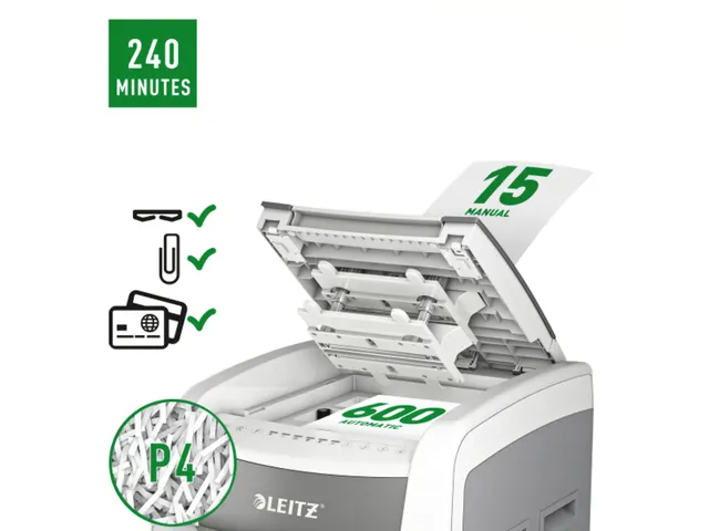 Destructeur Leitz IQ Auto+ Pro 600 P4 particules 4x28mm