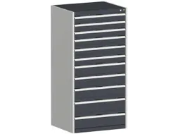 ladekast HxBxD 1600x800x650mm 11laden RAL7035 front RAL7016