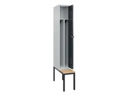 locker met bank,voor scheiding van kleding,HxBxD 2120x300x815mm,1vak