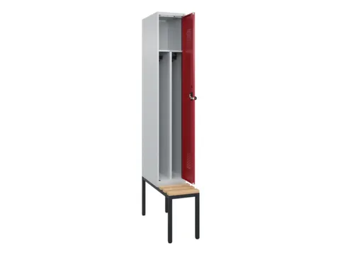 locker met bank,voor scheiding van kleding,HxBxD 2120x300x815mm,1vak