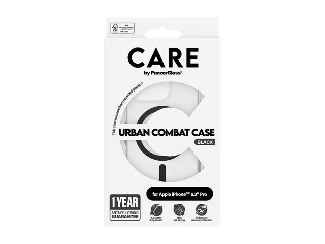 PanzerGlass CARE by Urban Combat Case Transparent w. Black MagSa