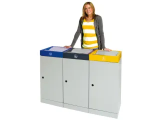 afvalverzamelstation vuurremmend 3x70 liter HxBxD 850x1210x380mm Grijs - 3