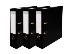 Pak 3 Ordners PP/pap A4 80mm zwart PP A4 80mm ZWART