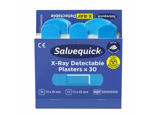 Salvequick Blue X-Ray Detectable-pleister 510003320 4 stuks