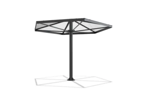 rokersparaplu,zeshoekig,HxBxD 3046x3448x3448mm,dak polycarbonaat