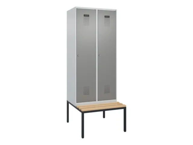 locker met bank,voor scheiding van kleding,HxBxD 2120x800x815mm,2vak