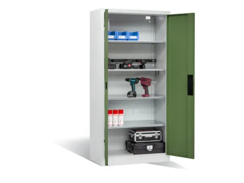 acculaadkast 1950x930x500mm 5stekkerdozen 230V cil.-slot front RAL6011
