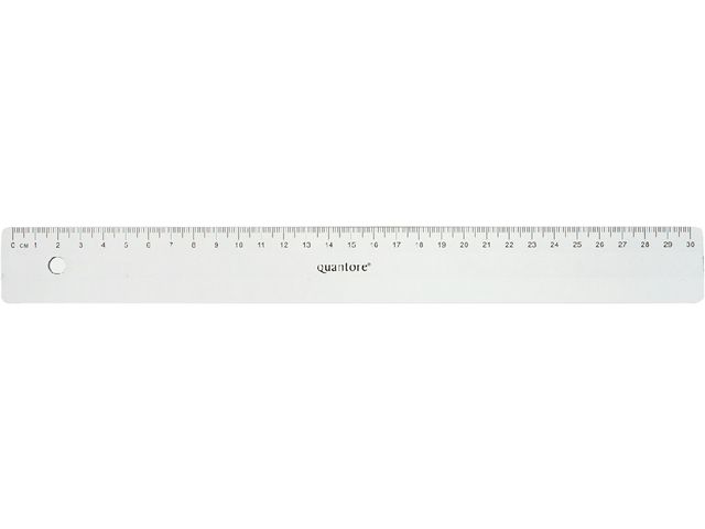 Liniaal Quantore 30cm kunststof transparant