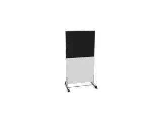 scheidingswand,HxB 1545x800mm,Bl-wit,BN8033-zwart - 2