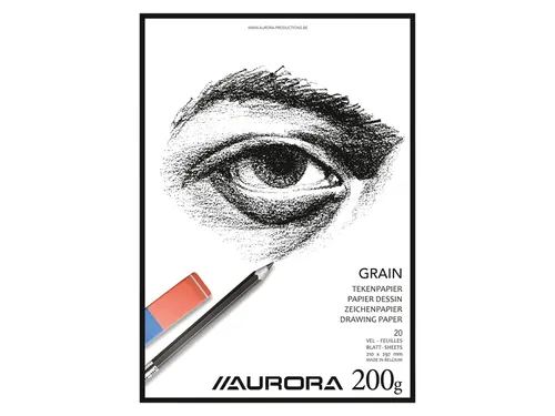 Tekenblok Aurora A4 20 vel 200 gram Grain papier