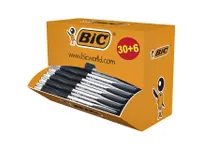 Balpen Bic Atlantis classic grip clic medium zwart 30+6 gratis