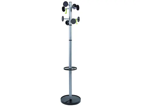 Stan 3 designkapstok zwart met 8 haken 175 cm met paraplubak