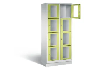 Lockerkast 1800x810x500mm 2x4 vakken Cilinderslot, Sokkel, RDS1108060 - 1