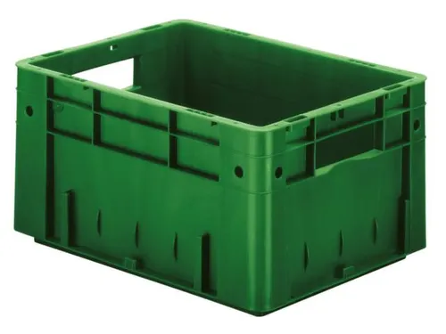 Euronorm Stapelkrat 210x400x300mm 17.5l Wanden/Bodem Gesloten Groen