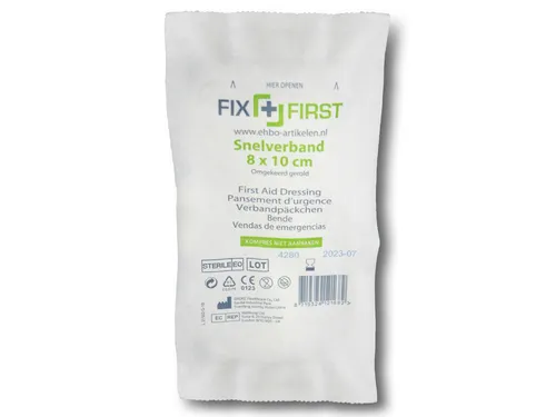 Snelverband FixFirst gerold 8x10cm 10 stuks