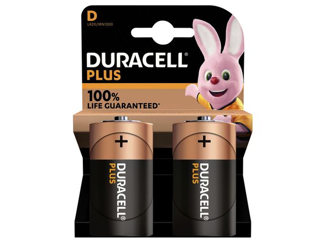 Batterij Duracell Plus 2xD | VoordeligeBatterijen.nl