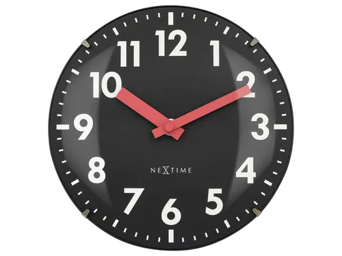 Tafelklok Nextime Duomo Mini 20 cm zwart gebolde glazen lens