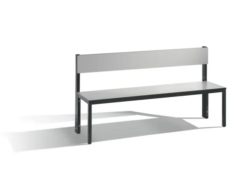 omkleedbank,HxLxD 796x1500x407mm,HPL zilvergrijs,frame staal RAL7021
