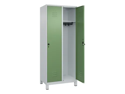 locker,HxBxD 1950x800x500mm,2vak,vak B 400mm,draaigrendel,voeten