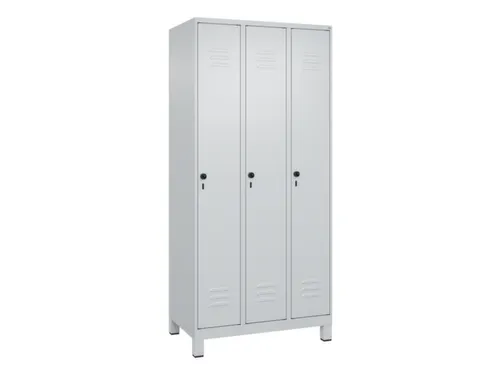 locker,HxBxD 1950x900x500mm,3vak,vak B 300mm,draaigrendel,voeten