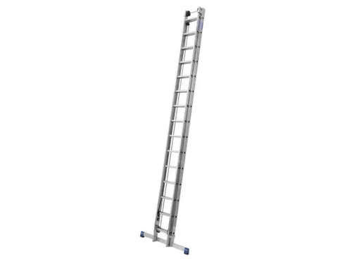 optrekladder,2x15,sporten,balk L 4,25-7,7m,2-dlg.,aluminium