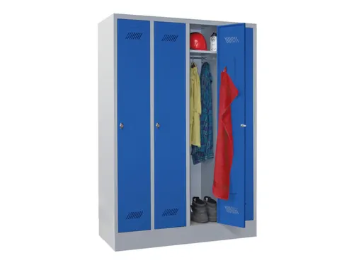 lockerkast,HxBxD 1850x1200x500mm,4vak,RAL7035,front RAL5010