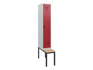 locker met bank,HxBxD 1950x300x815mm,1vak,vak B 300mm,draaigrendel - 2