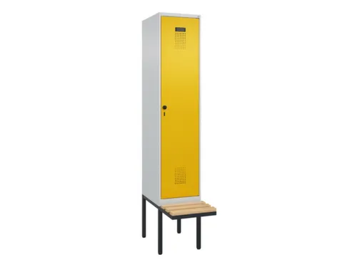 locker met bank,HxBxD 2120x400x815mm,1vak,vak B 400mm,draaigrendel