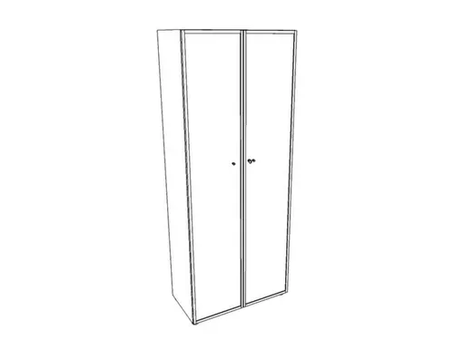 kantoorkast met glazen deuren HxBxD 2140x860x450mm hout aluminium