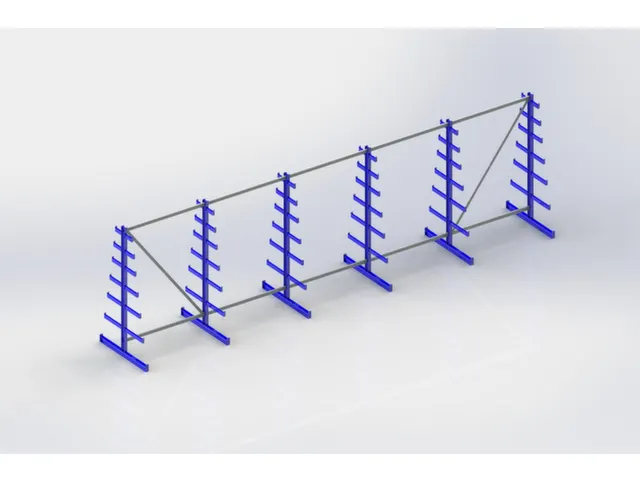 Draagarmstelling Dubbelzijdig 2000x6750x1090mm 7versch. Lange Armen