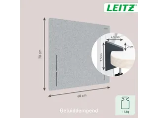 Bureauscherm Leitz in hoogte verstelbaar 70x60cm - 13