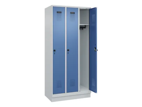locker,HxBxD 1950x900x500mm,3vak,vak B 300mm,draaigrendel,sokkel